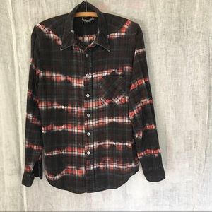 Vintage Overdyed Flannel Plaid Shirt Size M
